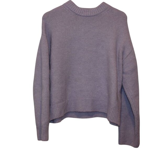 Zara Womens Lilac Oversized Knit  Pullover Sweater Size Large - Picture 1 of 9